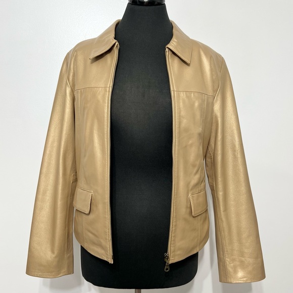 Serrano 100% Leather Gold Jacket - Picture 5 of 12